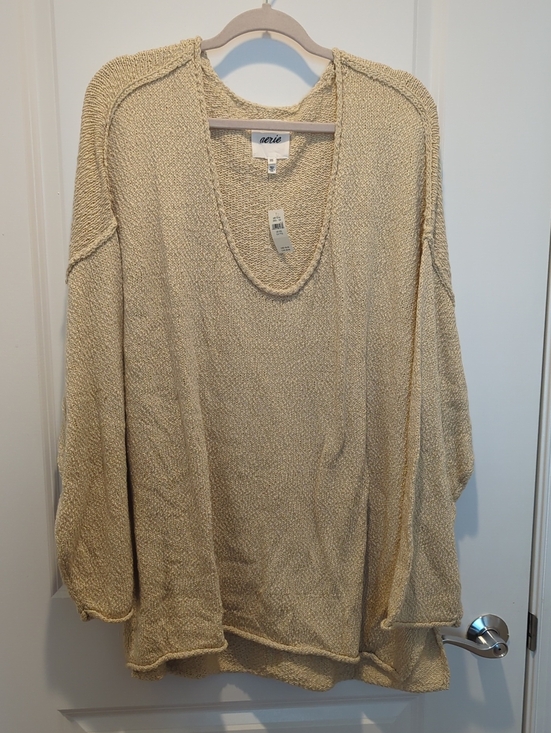 aerie Sweaters - NWT aerie Beige Lightweight Knit V-Neck Pullover Size XXL